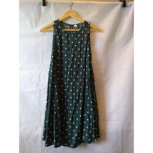 Old Navy Green & White Polka-Dot Sleeveless Shift Dress Size M